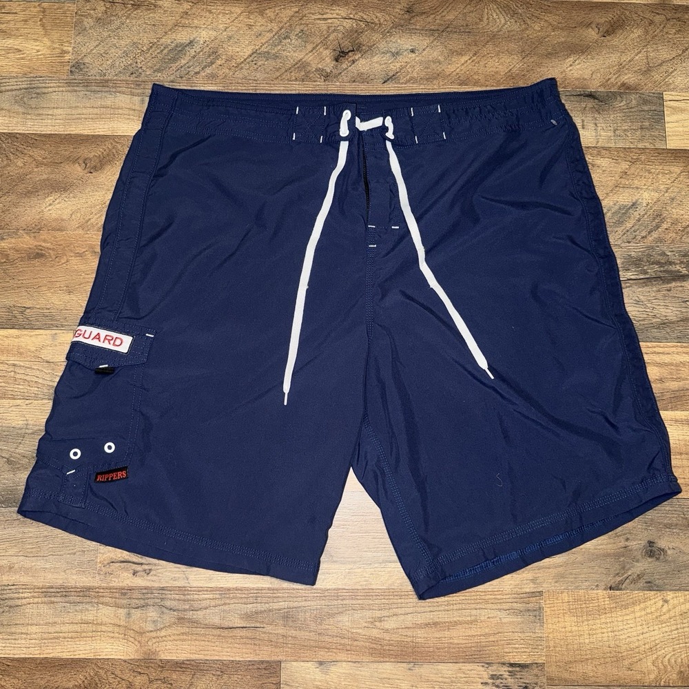 Maui Rippers Lifeguard Navy Blue Board Shorts Swim Trunks Surfing Men's 42